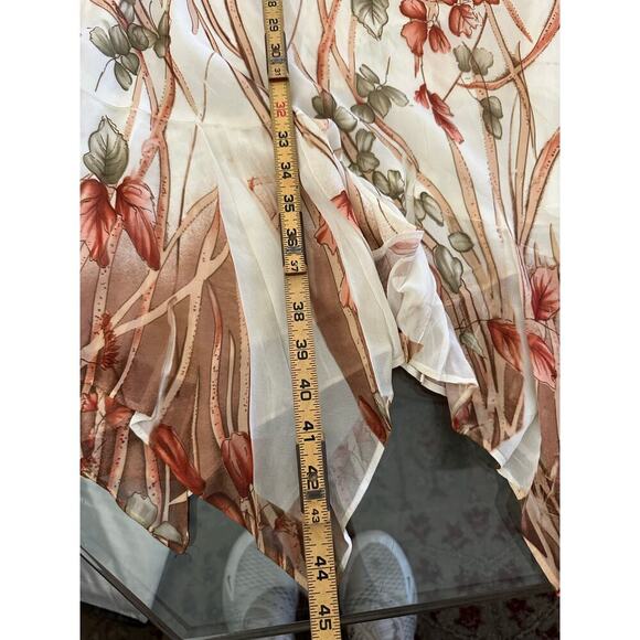 Vintage Celavie Collection Brown & Cream Y2K 90’s 2000s High Low Dress Size 8 - Picture 3 of 8